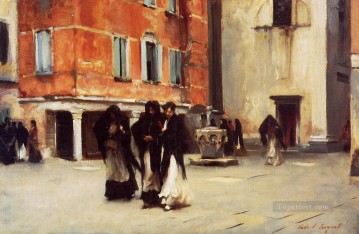  Church Oil Painting - Leaving Church Campo San Canciano Venice John Singer Sargent